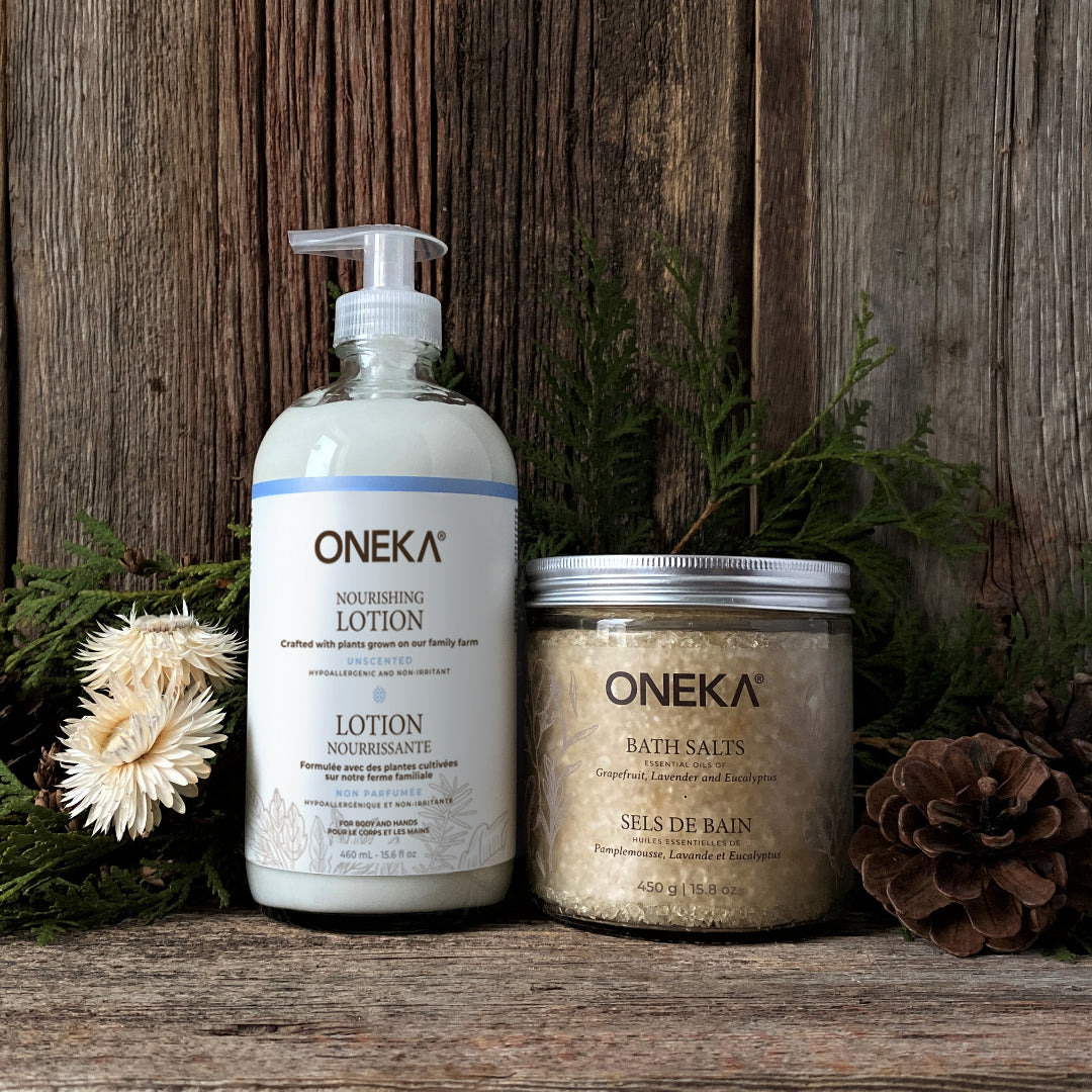 Bath Salts and Unscented Nourishing Lotion Duo