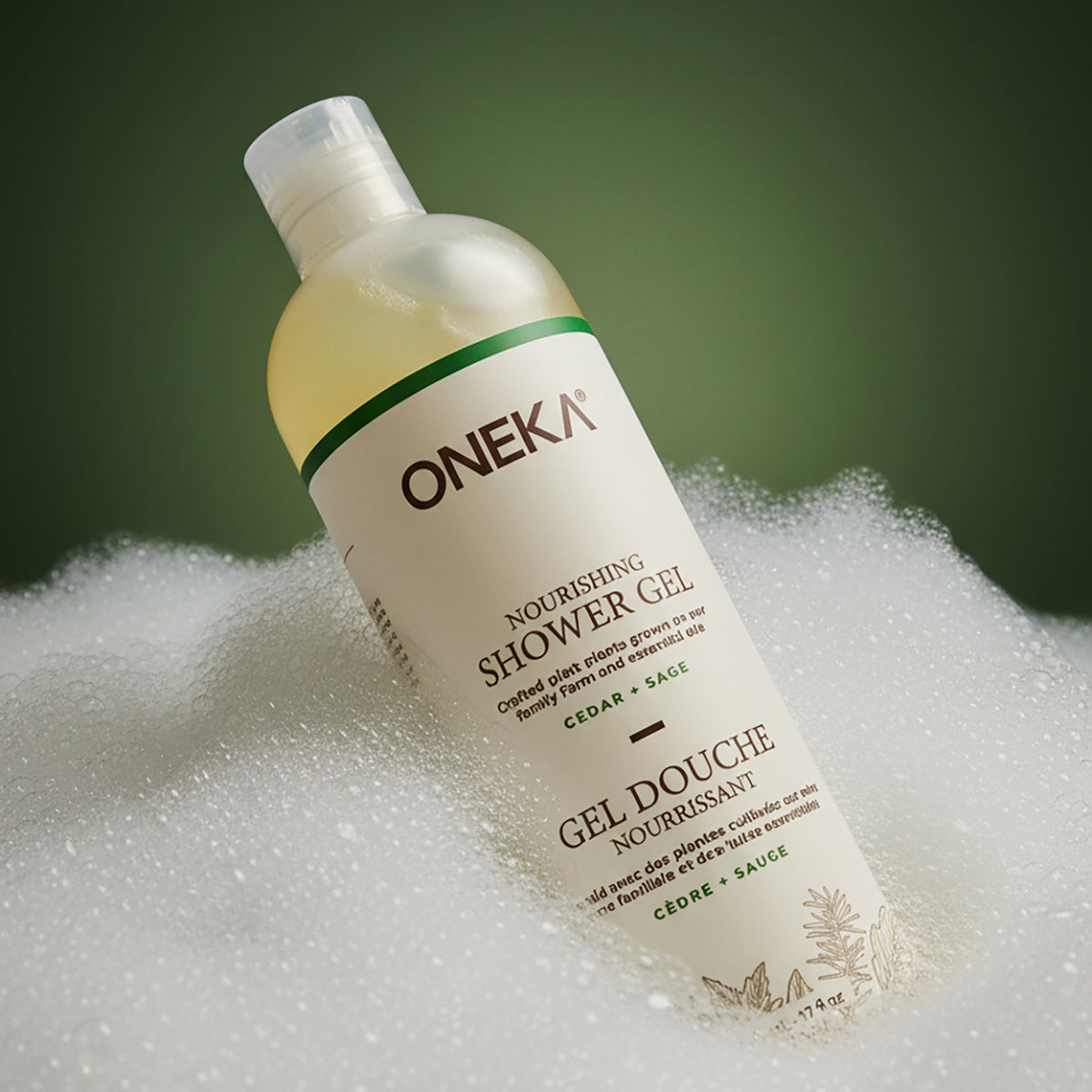 Oneka cedar and sage nourishing shower gel 